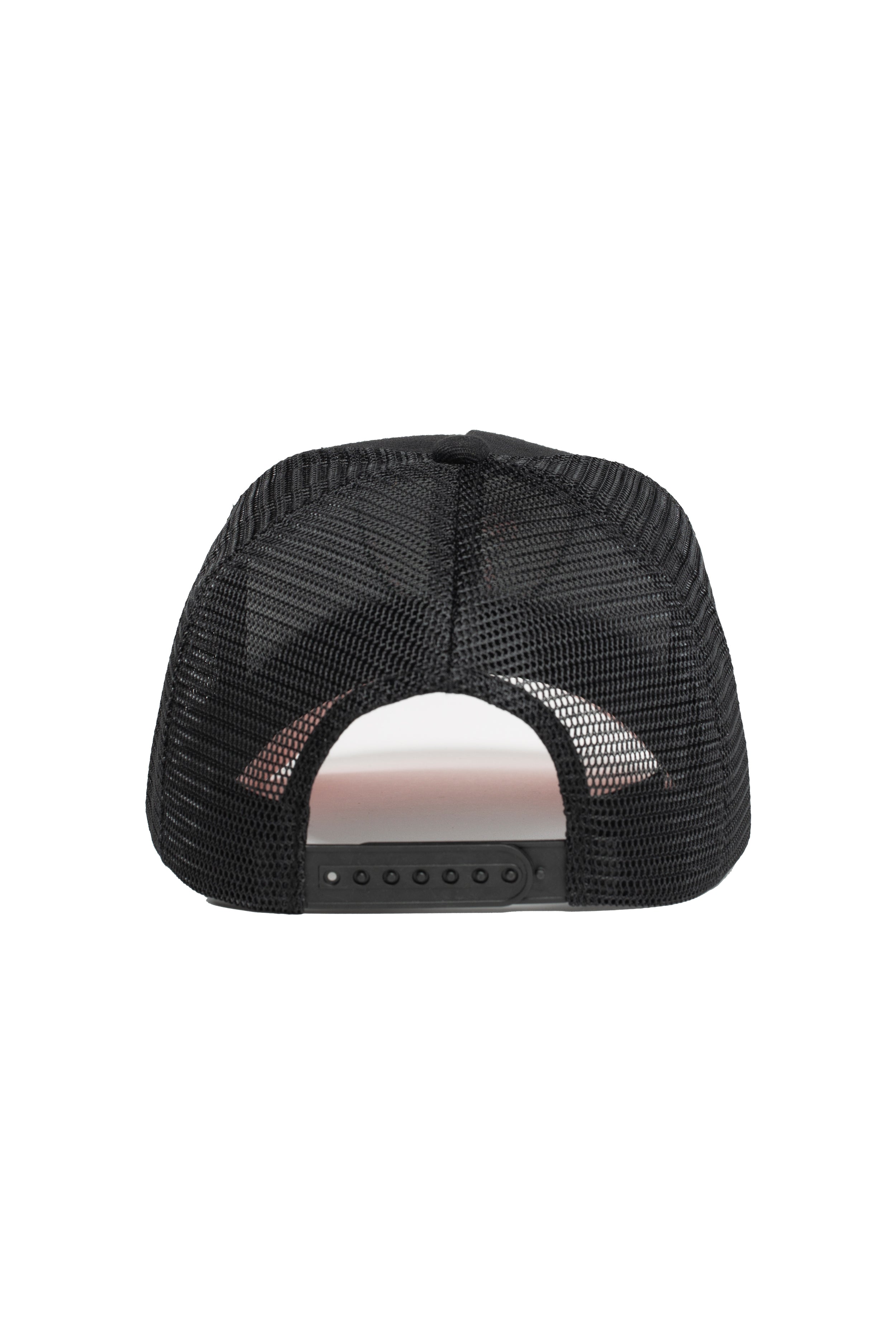 Black - Pink Shield Trucker Hat - Pink Brim
