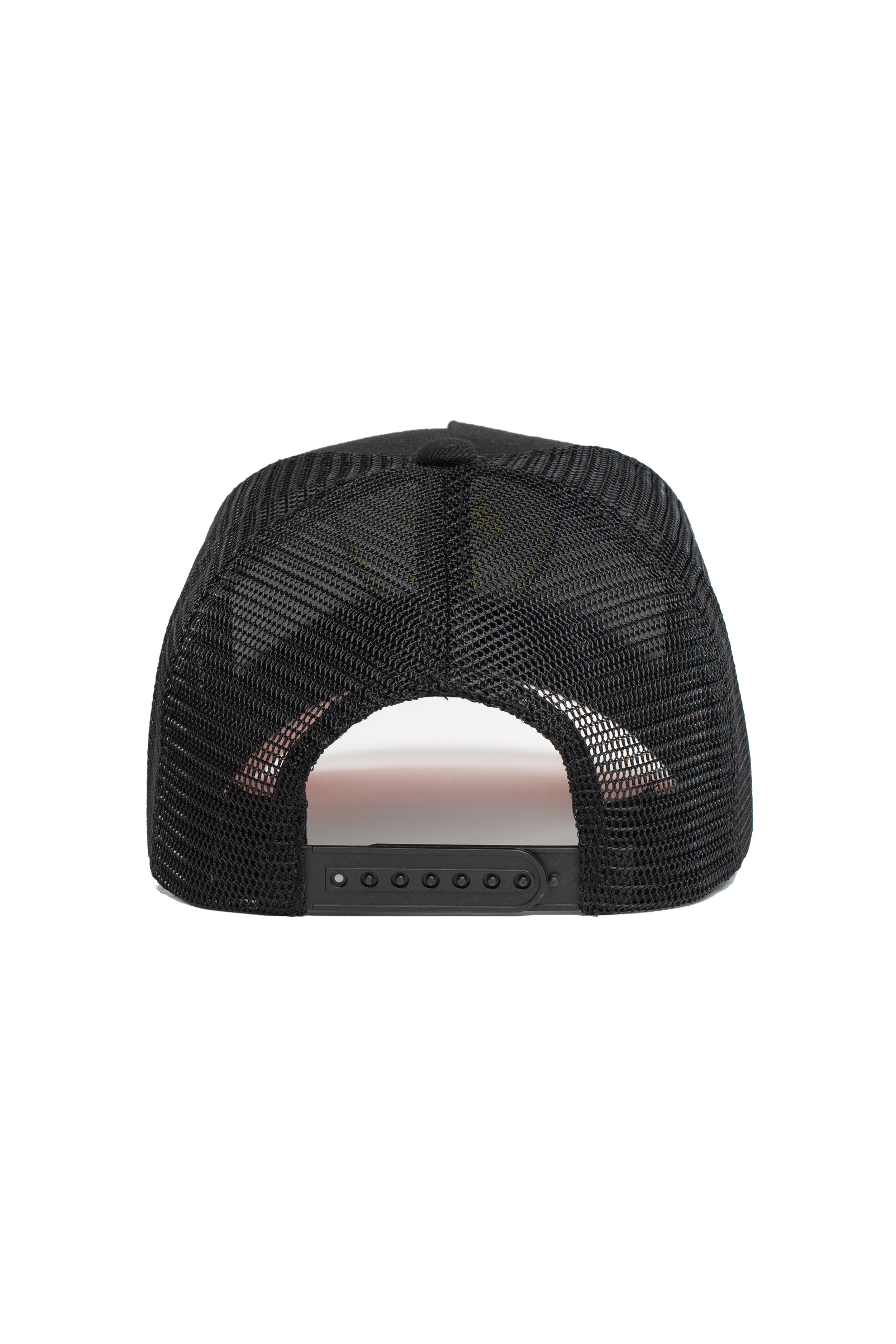 Black - Green Shield Trucker Hat - Pink Brim