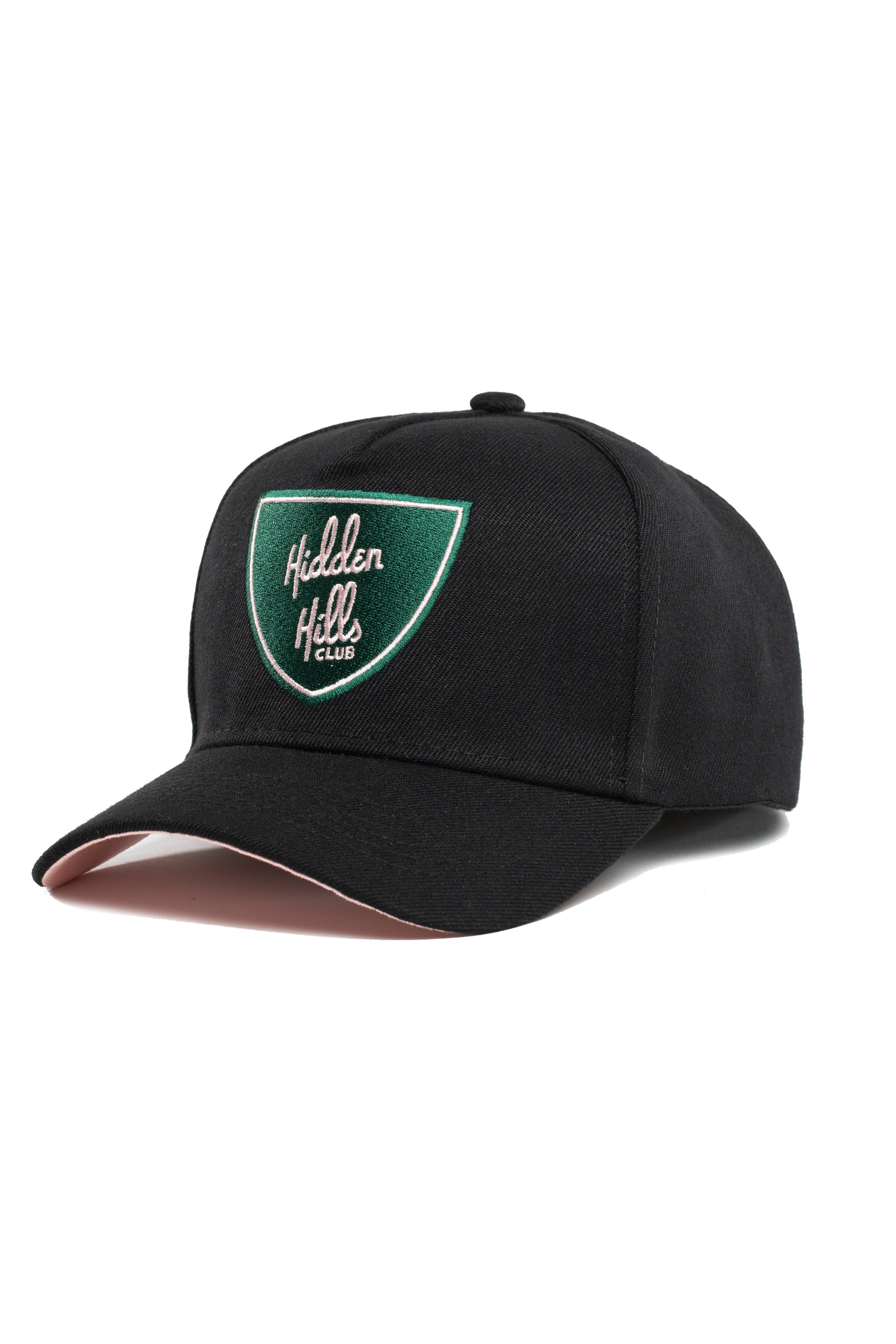 Black -Pink Shield Hat  - Pink Brim