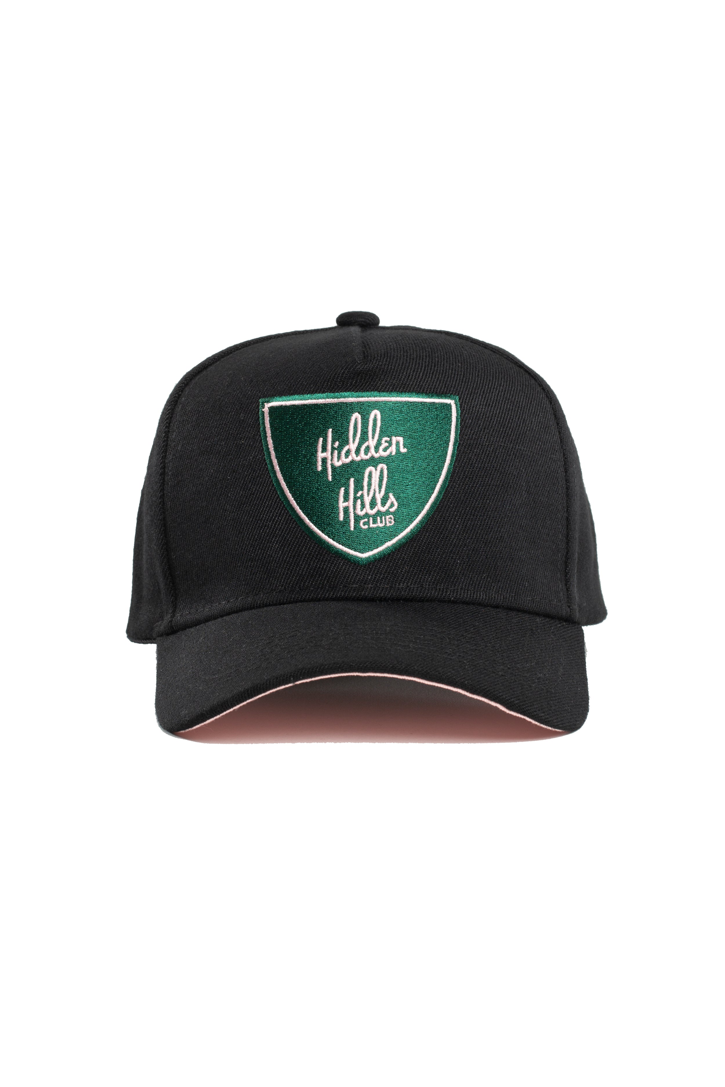 Black -Pink Shield Hat  - Pink Brim