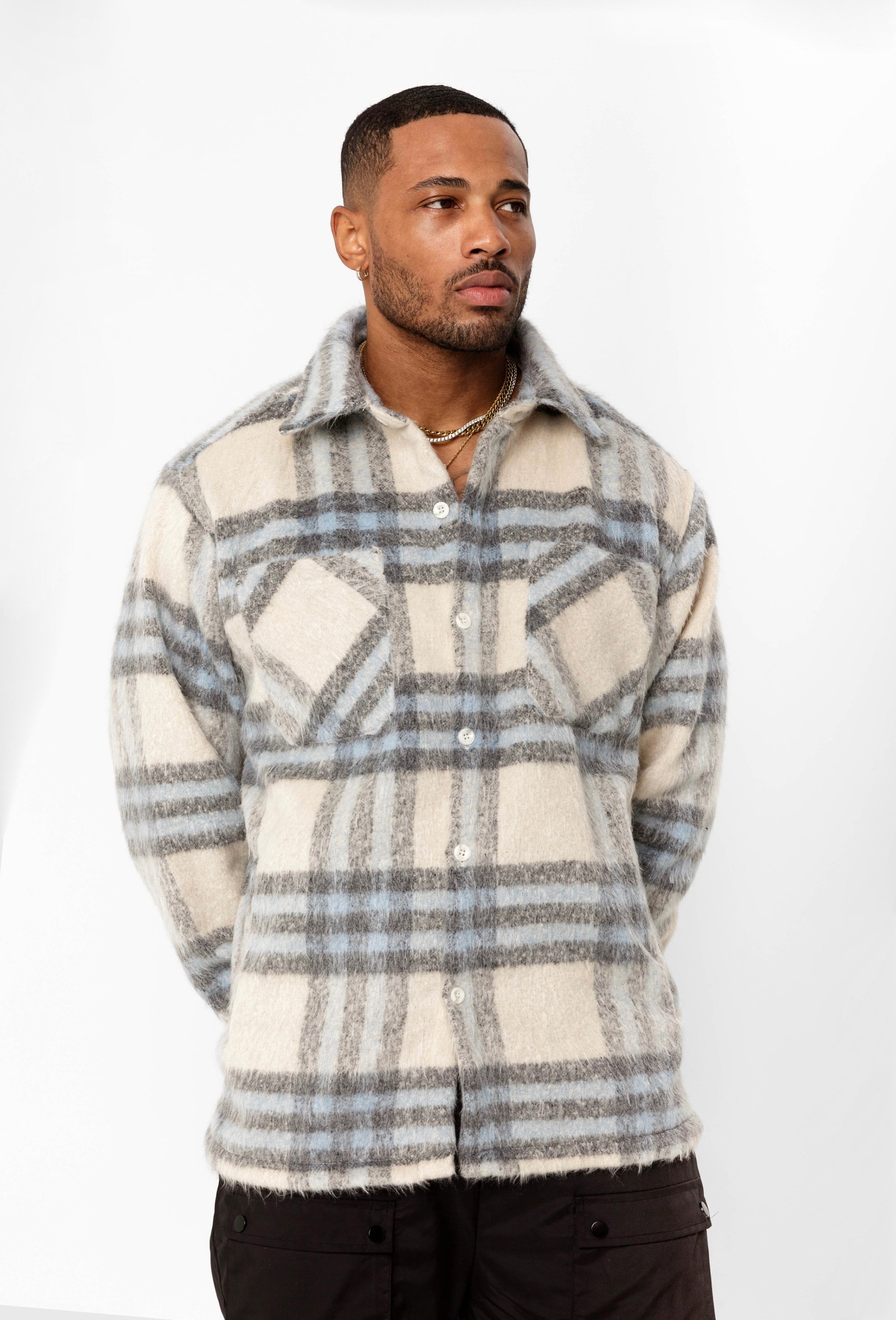 Crescent Patch Flannel - Blue