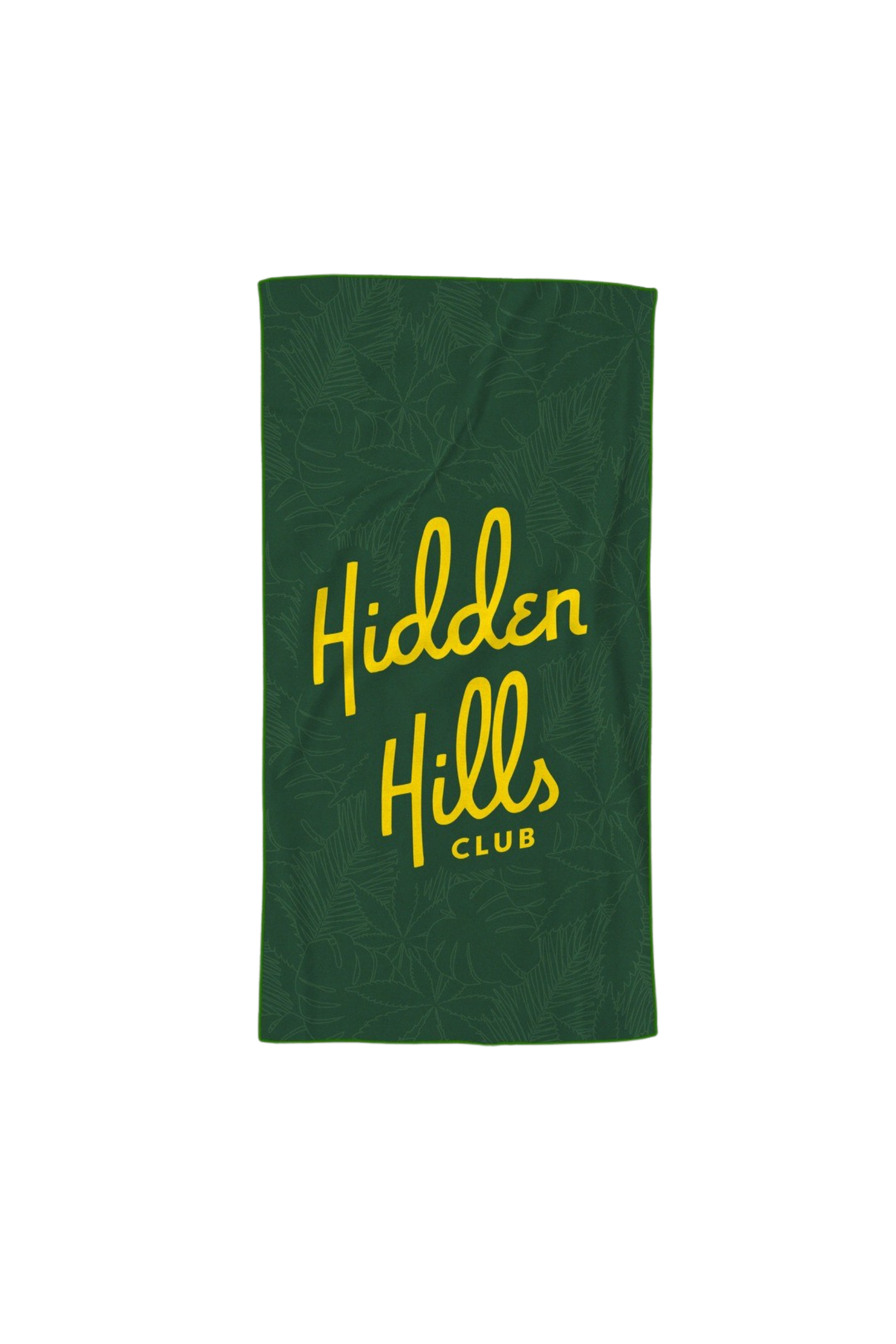 green and yellow yoga towel