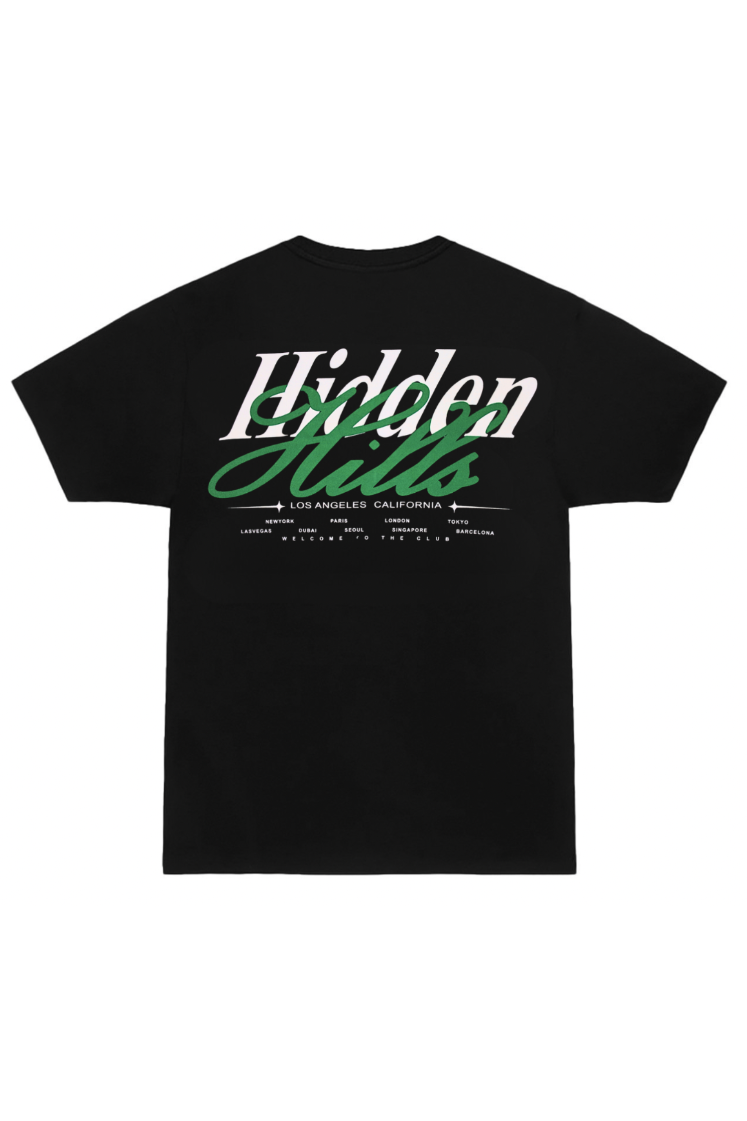 Worldwide Tee Black Green Black Streetwear Skate T-Shirt