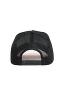 Black - Green Shield Trucker Hat - Pink Brim