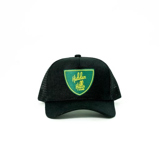 HH Club Trucker Hat Black with Green/Yellow Shield 11