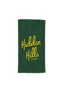 green and yellow yoga towel