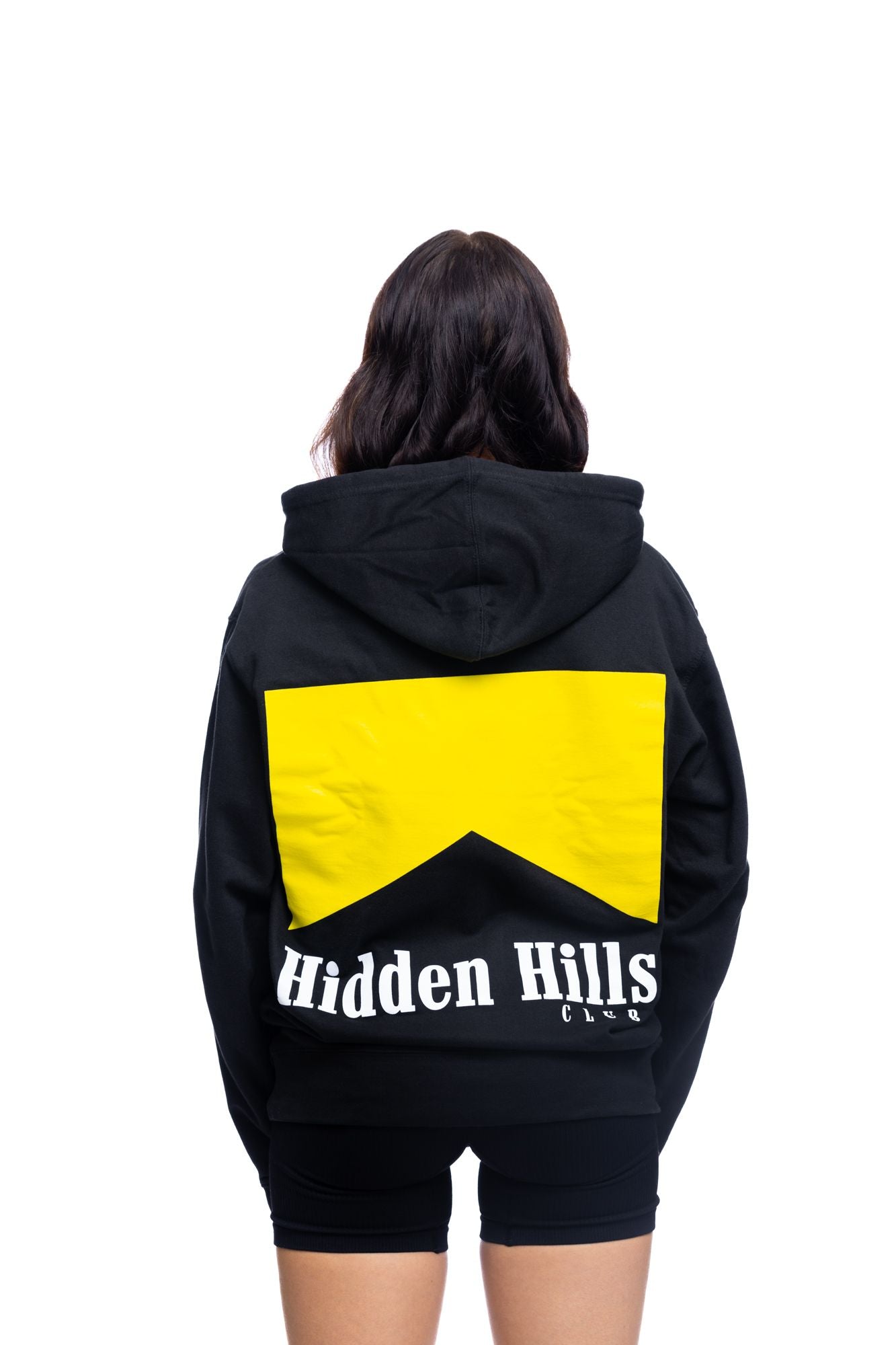 Half black half online yellow hoodie